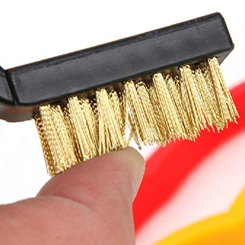 Mini Wire Brush Cleaning Tool Kit Brass, Nylon, Stainless Steel Bristles (Multicolor) (pack of 3)