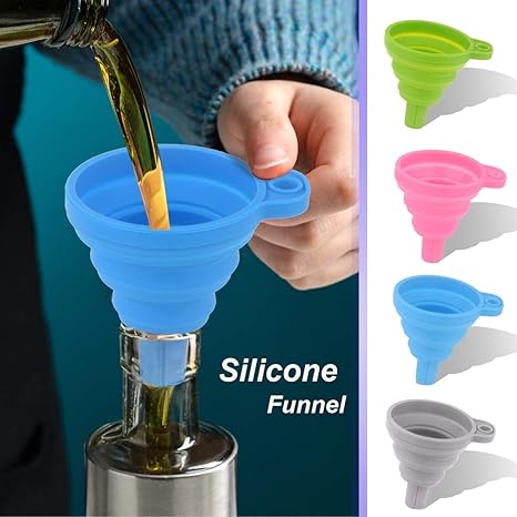 Silicone Flexible and Foldable Funnel for Water Bottle Liquid Powder Transfer Silicone Funnel (Pack of 2)