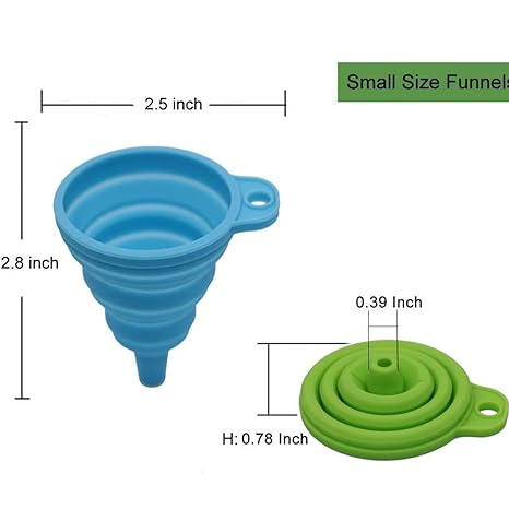 Silicone Flexible and Foldable Funnel for Water Bottle Liquid Powder Transfer Silicone Funnel (Pack of 2)