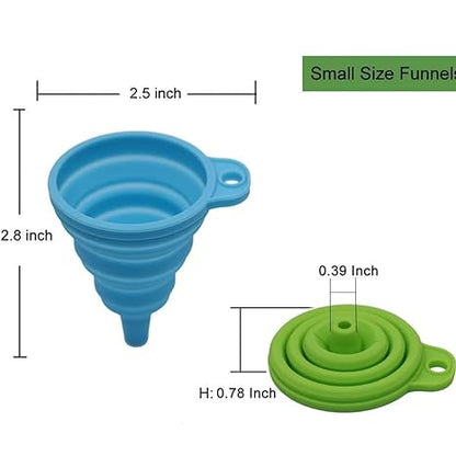 Silicone Flexible and Foldable Funnel for Water Bottle Liquid Powder Transfer Silicone Funnel (Pack of 2)