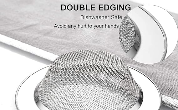 Sink Strainer Jali for Kitchen Bathroom Drainage - Premium Stainless Steel Fine Mesh Sieve Filter Basket with Anti-Clogging Technology, Easy Clean (Pack of 1)