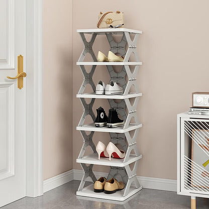 Layer Shoes Rack for Home (6 layer) , Adjustable Shoe Stand Organizer Stackable Storage Bedroom entryway Slots Shelf Footwear Rack, Multi-Purpose Durable Plastic