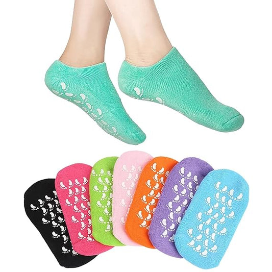 Moisturising Socks with Spa Feet Protector (Set of 2 Pairs) |  Crack Heel Repair Socks With Moisturising Natural Oil And Vitamin E | Gel Socks Helps Repair Dry Cracked Feet and Softens Skin Spa Gel Heel Socks (Unisex)