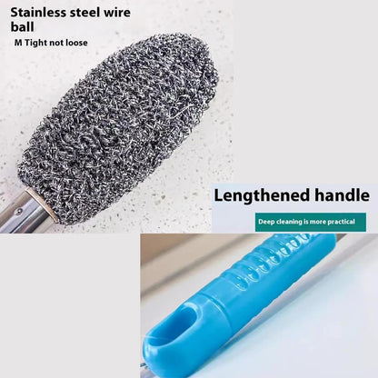 Bottle Cleaner Brush with Long Handle Cleaning Brush Steel Brush for Cleaning Bottle Kitchen Accessories Items for Home Steel Dish Scrubber Brush for Narrow Neck Containers Glassware Pack of 1