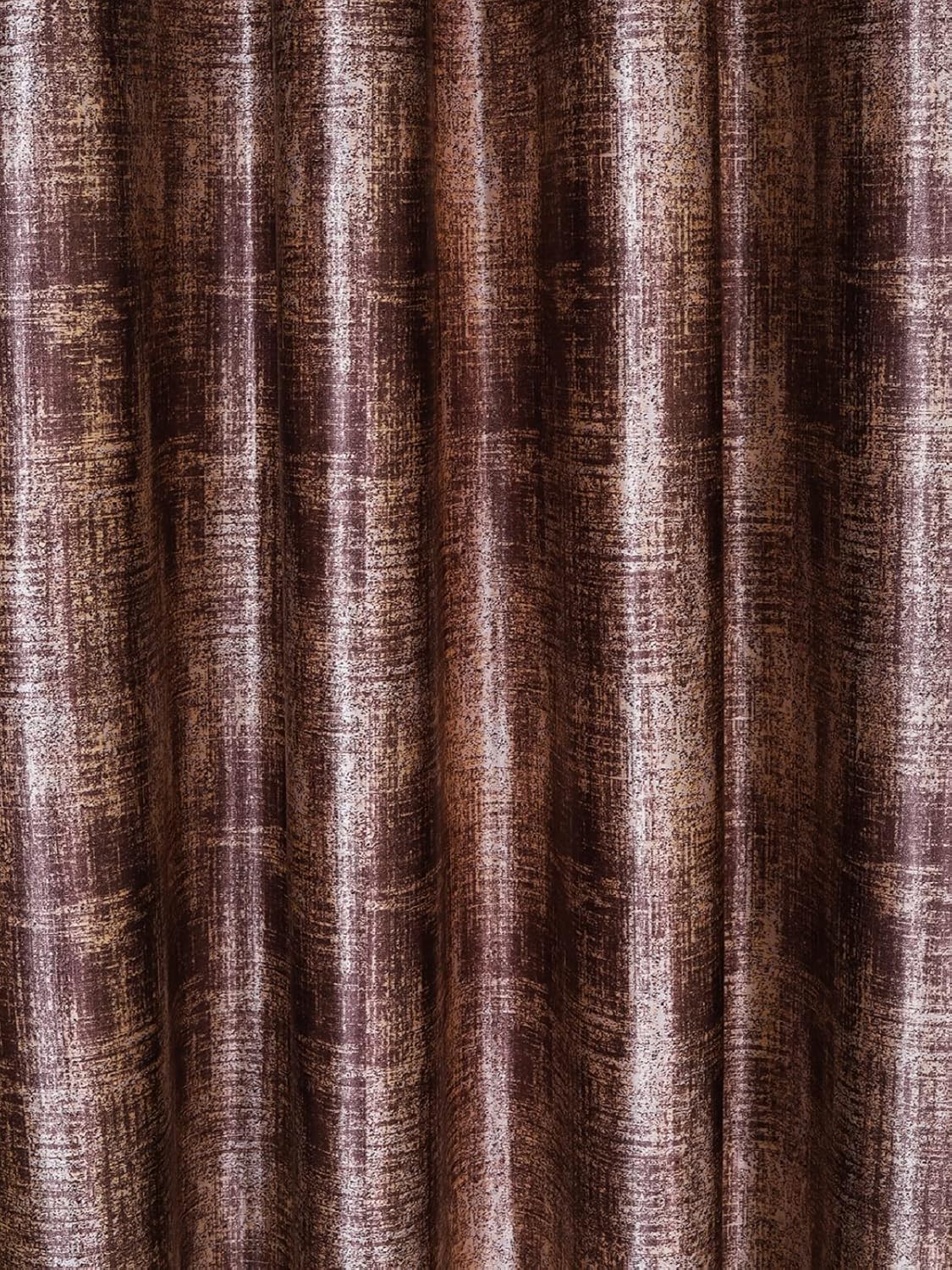 Luxurious Polyester Fabric, Long Door Curtain 9 Feet Set of 2 - for Living Room, Bedroom - Upgrade Your Home Curtains for Long Door-Brown