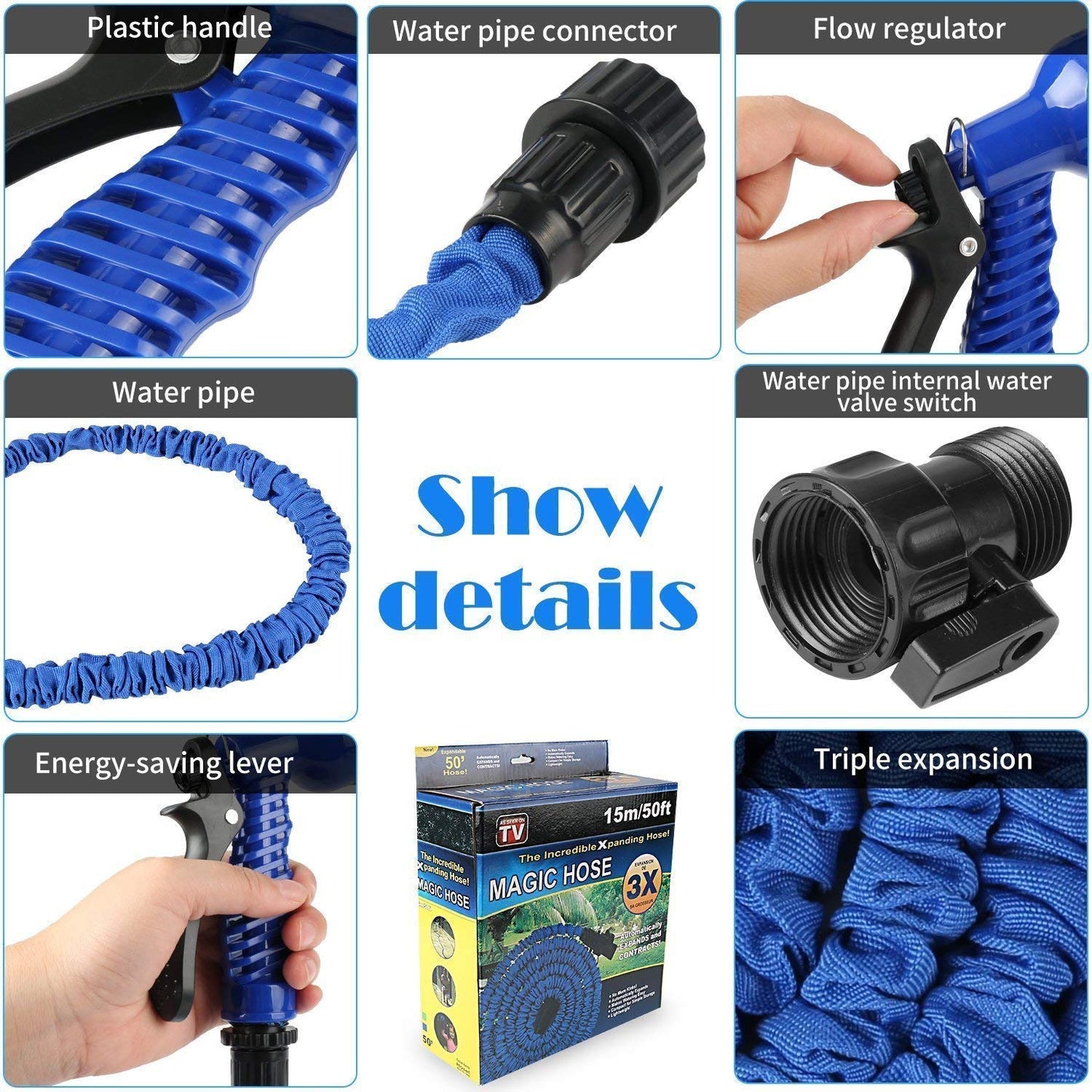 Spray Gun Adjustable Modes Magic Flexible 25 Ft Pipe Hoses Pipe with Water 1 L Hose-end Sprayer (Pack of 1)